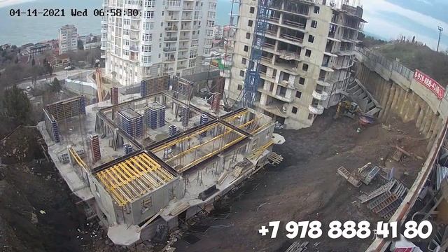 Строительство квартир у моря ЖК "Прибой". Крым, Форос. Апрель 2021 смотреть онлайн