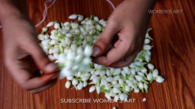 how to string jasmine flower garland in 5 minutes | easy way to string jasmine flowers смотреть онлайн