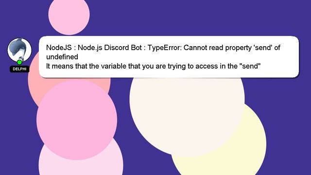NodeJS : Node.js Discord Bot : TypeError: Cannot read property 'send' of undefined смотреть онлайн