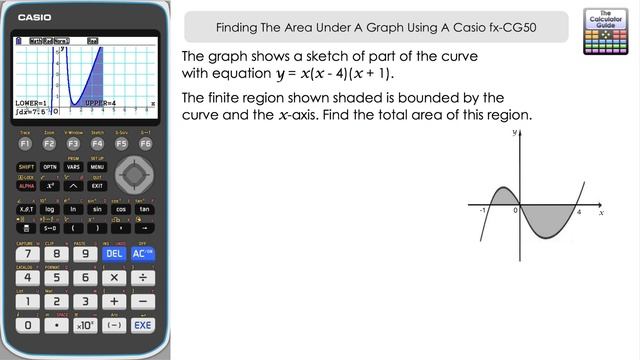 Find The Area Under Graph Using A Casio fx-CG50 (Area Under Curve | Definite Integral) смотреть онлайн