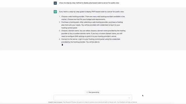 ChatGPT - step by step method to deploy php based code to server for public view смотреть онлайн