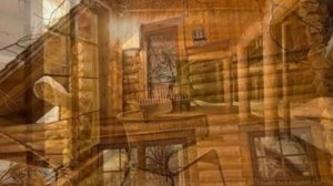 интерьер в деревянном доме из оцилиндрованного бревна