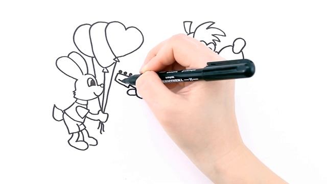 Как нарисовать ВОЛКА и ЗАЙЦА из мультфильма Ну погоди! / Мультик раскраска для детей / Раскрась К смотреть онлайн