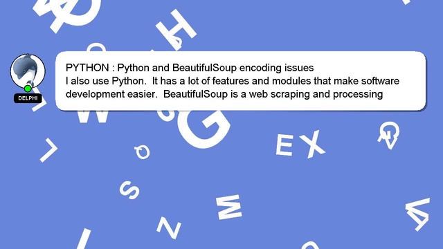 PYTHON : Python and BeautifulSoup encoding issues смотреть онлайн