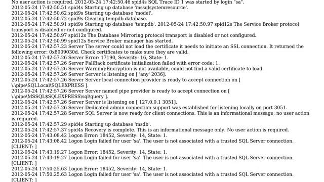 Databases: SQL Error while connecting with SQL server Authentication смотреть онлайн