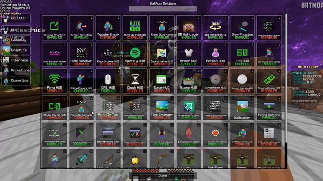 BATMODE CLIENT ON CRACK MINECRAFT