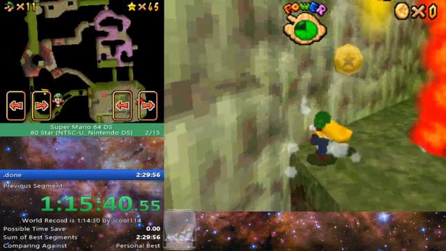Super Mario 64 DS 80 Star Speedrun in: 2:25:03.78 смотреть онлайн