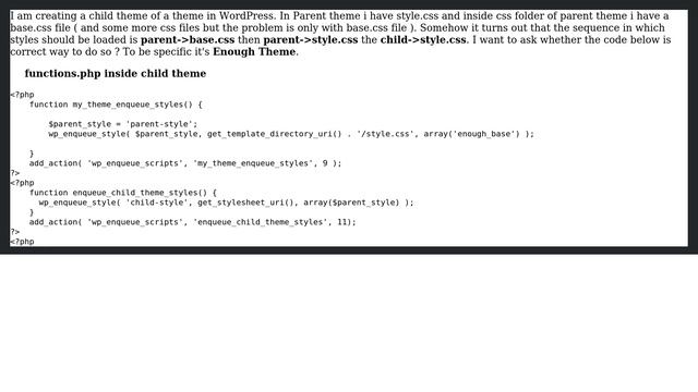 Is this the correct way to enqueue style sheets from parent theme and then from child theme in... смотреть онлайн