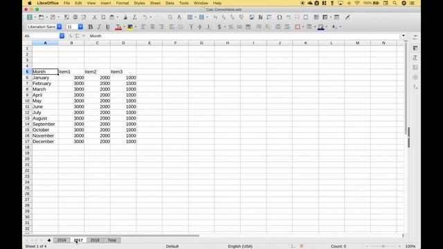 Spreadsheet LibreOffice Calc - Consolidate Data смотреть онлайн