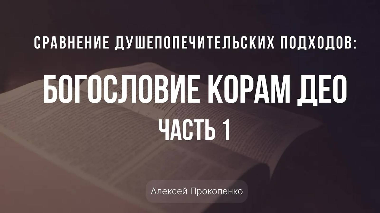 Сравнение душепопечительских подходов ｜ Часть 3 ｜ Алексей Прокопенко смотреть онлайн