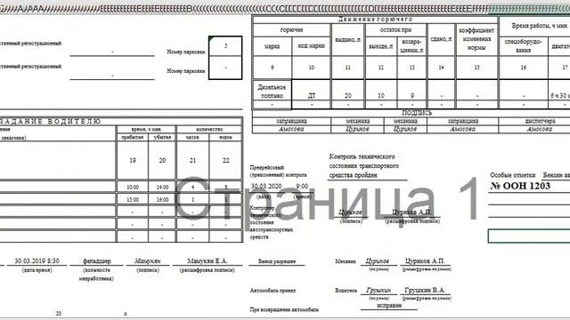 Путевой лист: перевозка опасного груза смотреть онлайн
