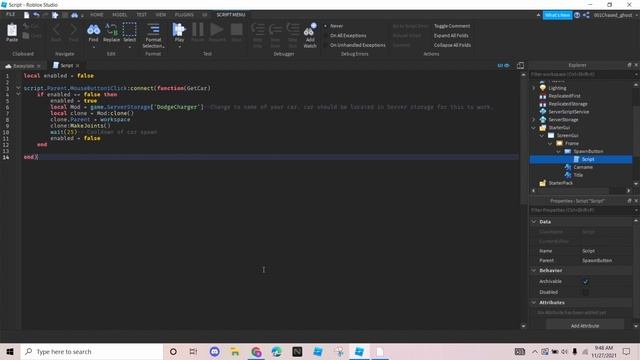 How to make a Car spawn GUI in roblox смотреть онлайн