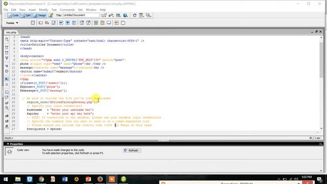 SEND SMS USING PHP WITH AFRICA'S TALKING API смотреть онлайн