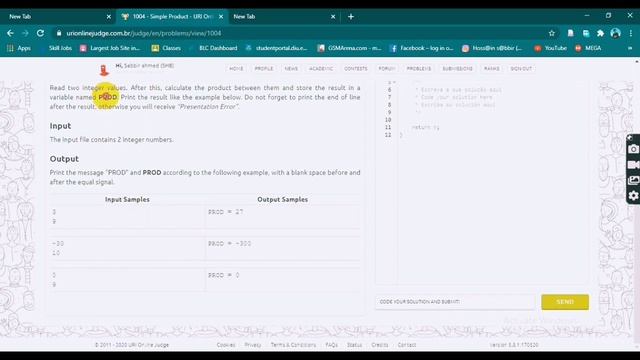 URI Problem 1004 (Simple Product) Solution With "C" || C/C++ || Python смотреть онлайн
