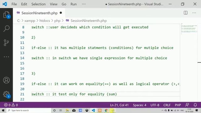 Learn PHP in Hindi | Difference b/w if-else and switch case | Tutorial for Beginners|PHP@Session19t смотреть онлайн