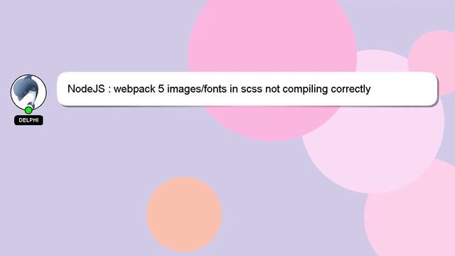 NodeJS : webpack 5 images/fonts in scss not compiling correctly смотреть онлайн