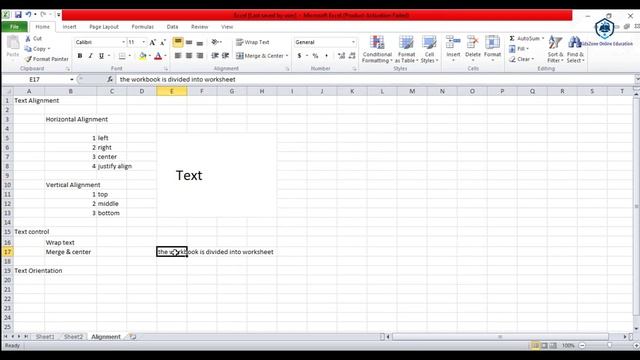 MS Excel Tutorial - Text Alignment, Text Orientation, Cell Merge Wrap Text, Justify Text in MS Exce смотреть онлайн