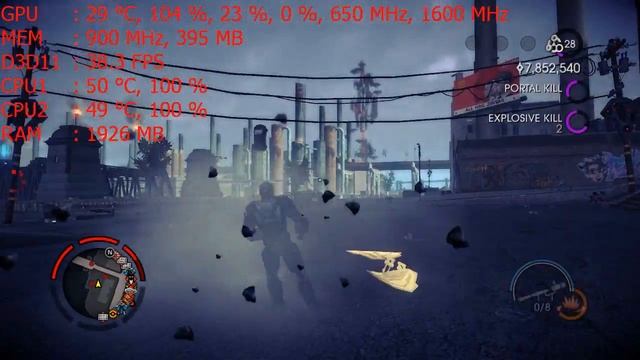 Saints Row 4 Benchmark on 9600GT 512MB C2D E6420 смотреть онлайн