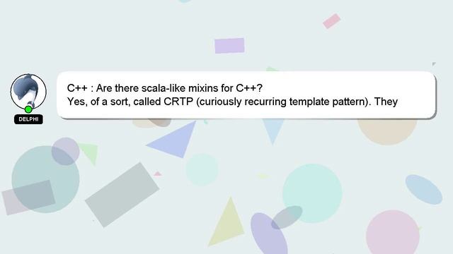 C++ : Are there scala-like mixins for C++? смотреть онлайн