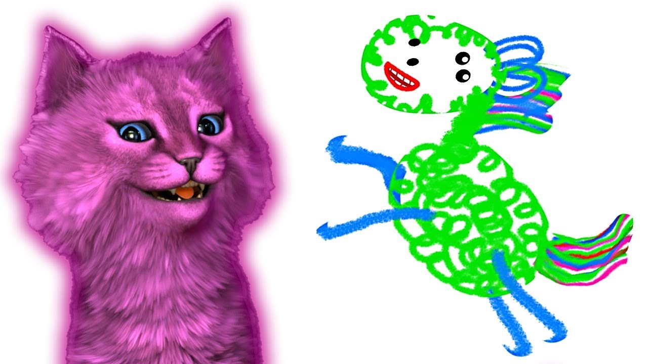 РИСУЕМ ЛОШАДКУ ИГРА для ДЕТЕЙ говорящий КОТЕНОК АБИ играет ДЕТСКИЙ ЛЕТСПЛЕЙ #75 смотреть онлайн