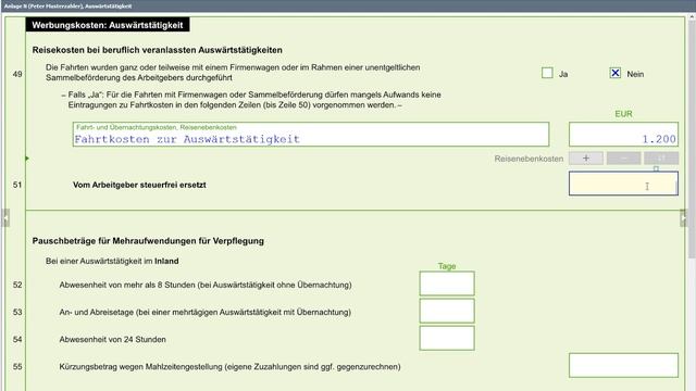Anlage N 2019 Elster Ausfüllen :  Auswärtstätigkeit, Reisekosten Und Verpflegungsmehraufwand 2020