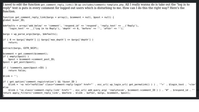 Wordpress: How to remove or replace the log-in link for comment replies? смотреть онлайн