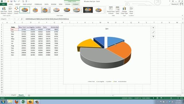 How to Create a Pie Chart in Excel 2013 смотреть онлайн