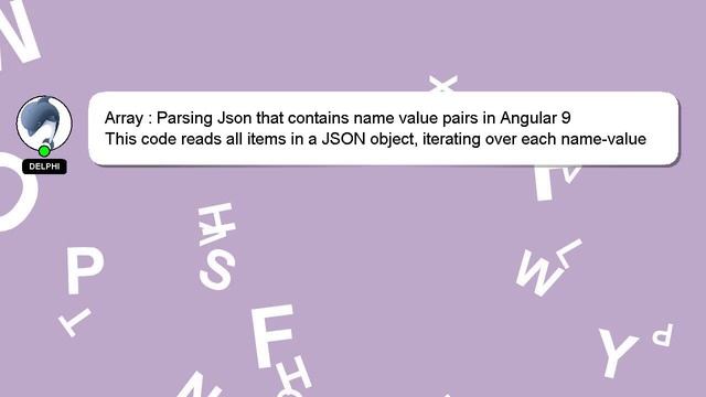 Array : Parsing Json that contains name value pairs in Angular 9 смотреть онлайн