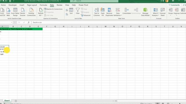 Sort by Second or Third character in a Column смотреть онлайн