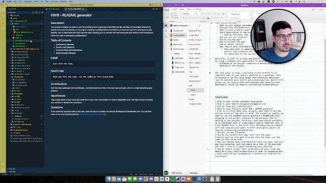 JavaScript - professional README.md generator смотреть онлайн