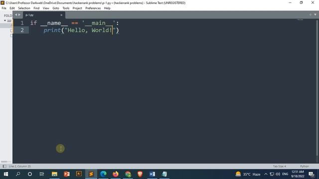 Say "Hello, World!" With Python | HackerRank problem | python solution смотреть онлайн