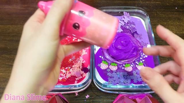 PINK vs PURPLE !!! Mixing Random into GLOSSY slime !!! Satisfying Slime Video #203 смотреть онлайн