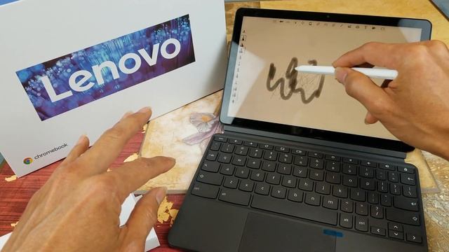 Active Stylus Pen Sketchbook Drawing Test On Lenovo Chromebook Duet! смотреть онлайн