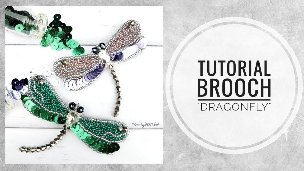 #МК - Брошь Стрекоза с пайетками | #Tutorial - Brooch of Dragonfly with sequins смотреть онлайн