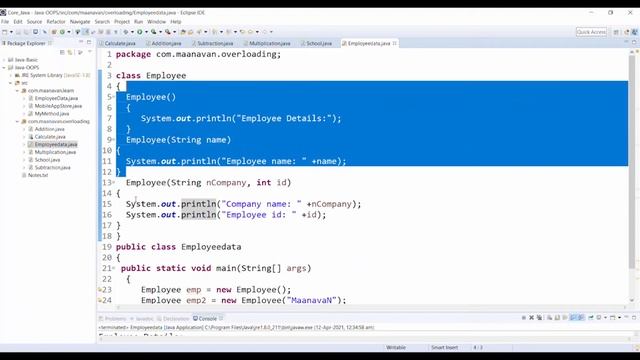 Java Constructor Overloading | Example | Java Tamil Tutorial for Beginners смотреть онлайн