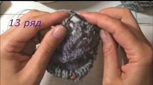 Плед квадратами спицами