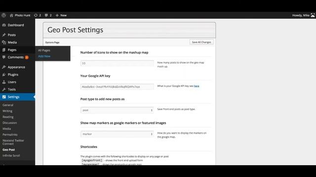 GeoPost for WordPress Demo смотреть онлайн