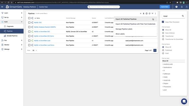 How to Export StreamSets Pipelines and Jobs смотреть онлайн