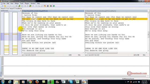 Compare two files using WinMerge. смотреть онлайн