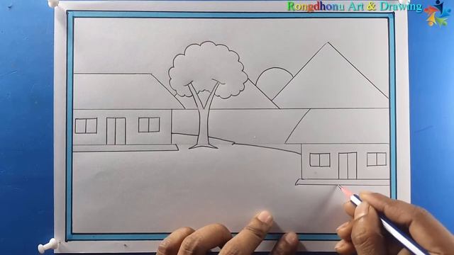 Learn the rules of drawing in a very simple way ?? Very Nice Village Scenery Painting? смотреть онлайн