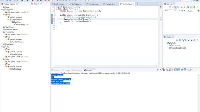 Using Java Scanner to take calculate C to F смотреть онлайн