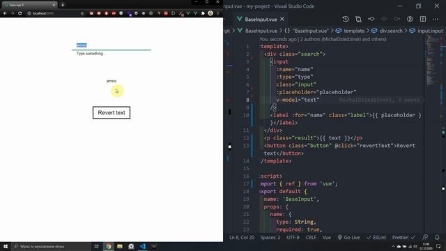 Kurs Vue 3 odc. 16 - V-model, czyli ułatw sobie pracę z formularzami i inputami смотреть онлайн