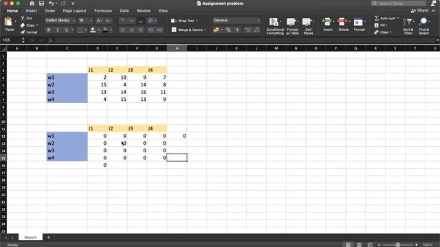Assignment problem using Excel смотреть онлайн