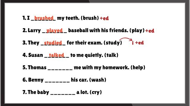 Simple Past Tense Regular Verbs Exercise смотреть онлайн