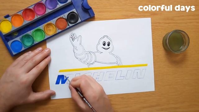 How to draw the Michelin logo - Comment dessiner le logo Michelin смотреть онлайн