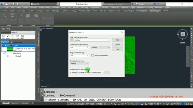 Create Contours from Digital Elevation Model (DEM) in Civil 3D смотреть онлайн