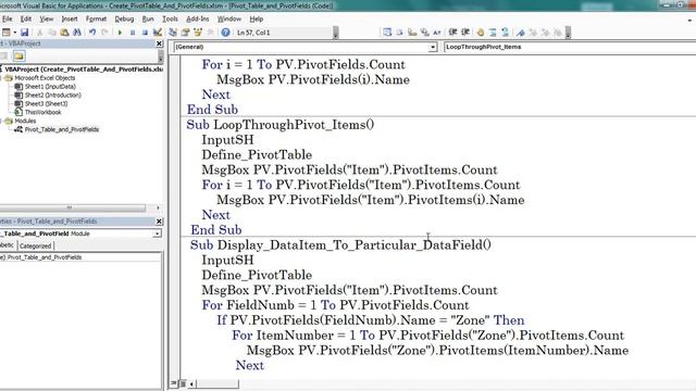 Excel VBA Macros: Pivot Fields and Items: Display On Messagebox смотреть онлайн