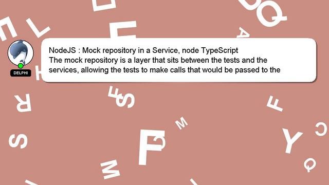 NodeJS : Mock repository in a Service, node TypeScript смотреть онлайн
