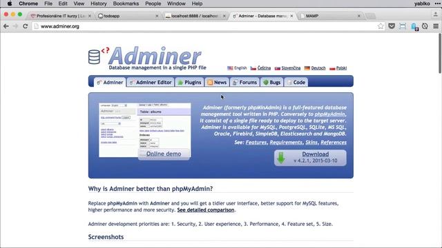 37 Ako vytvoriť databázu a rozchodiť appku, phpMyAdmin, adminer, SQL import смотреть онлайн