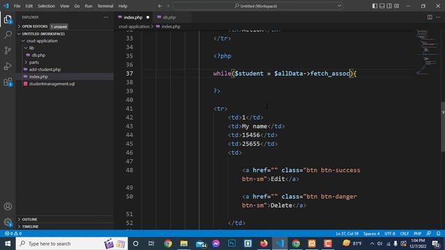 PHP CRUD APPLICATION | PART 3 | DATA READ OPERATION смотреть онлайн